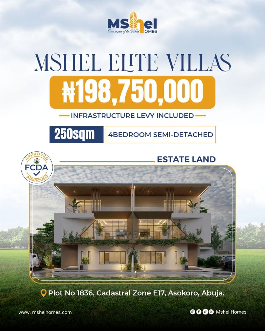 4 bedroom Semi- Detached Duplex In Asokoro Abuja.