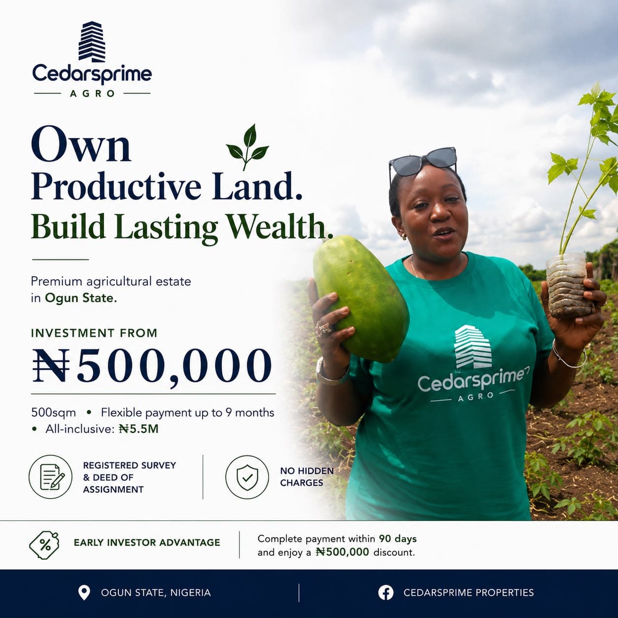 farmland in corridor between epe and ogun state, omu epe